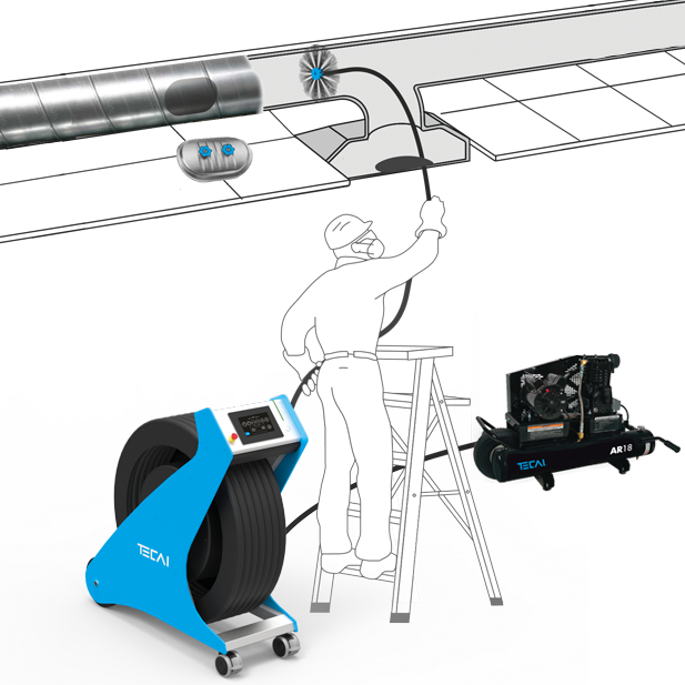 AR18. productos. Compresor de aire para equipos de limpieza de conductos